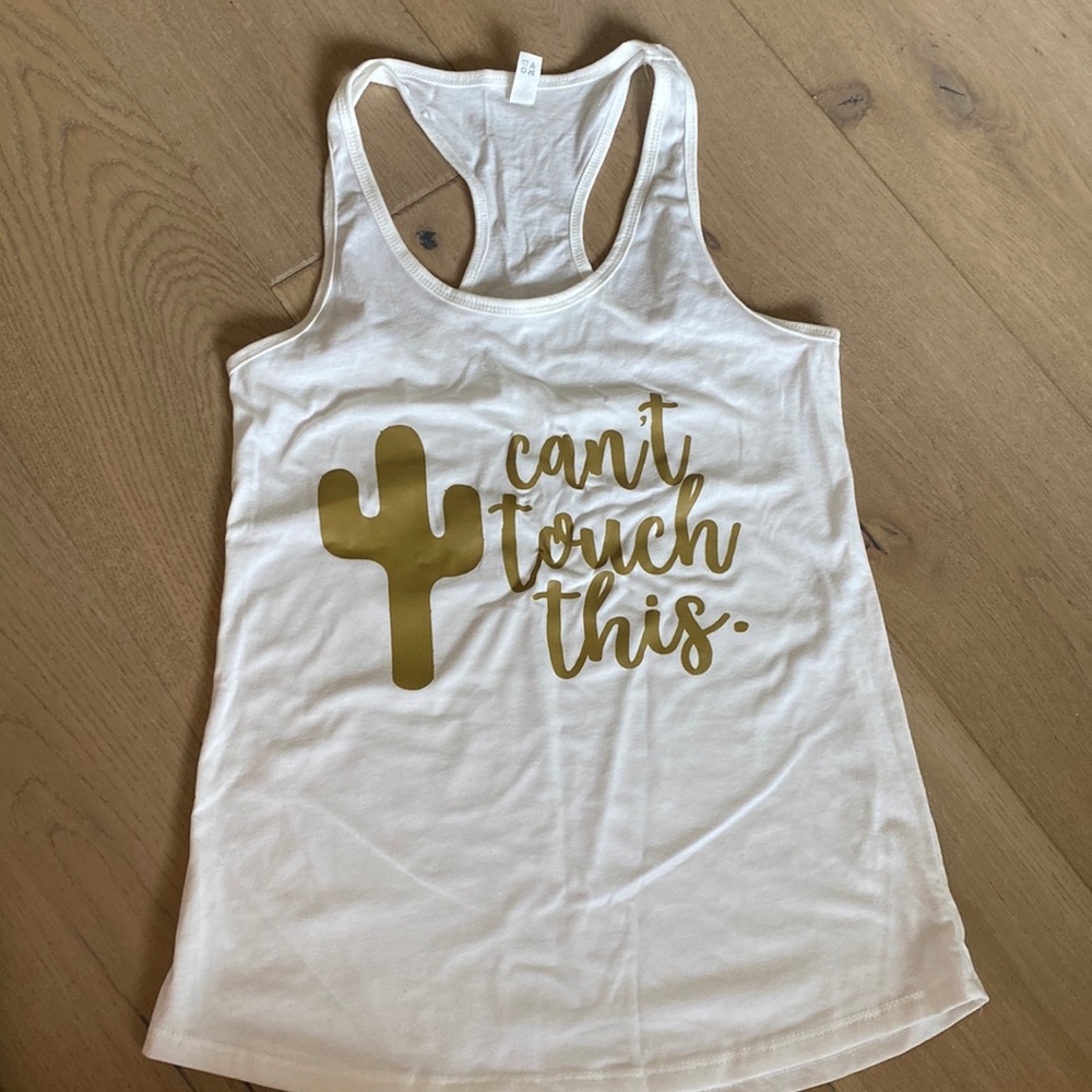 “Can’t Touch This” bachelorette tank- never worn- size M
